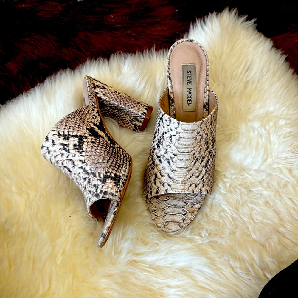 Steve Madden animal print block heel